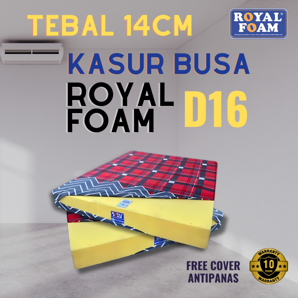 KASUR BUSA ROYAL FOAM D16 TEBAL 14 CM SUPER YELLOW