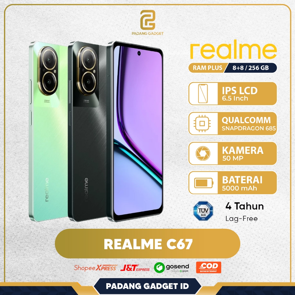 Realme C67 Ram 8/128 GB & 8/256 GB Snapdragon 685 Terbaru Garansi Resmi Hp Gaming termurah