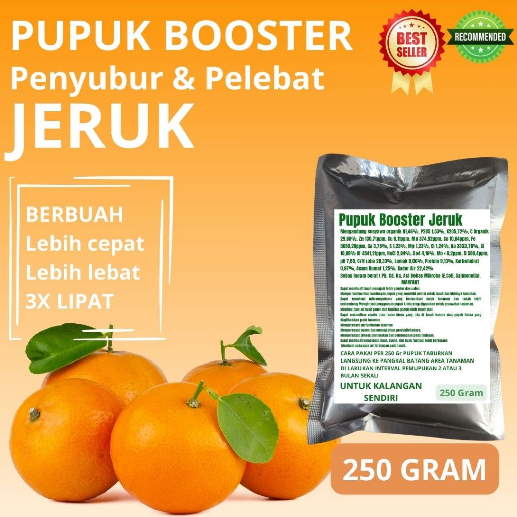Pupuk Padat Booster Pelebat Buah Jeruk Penyubur Perangsang Buah Jeruk