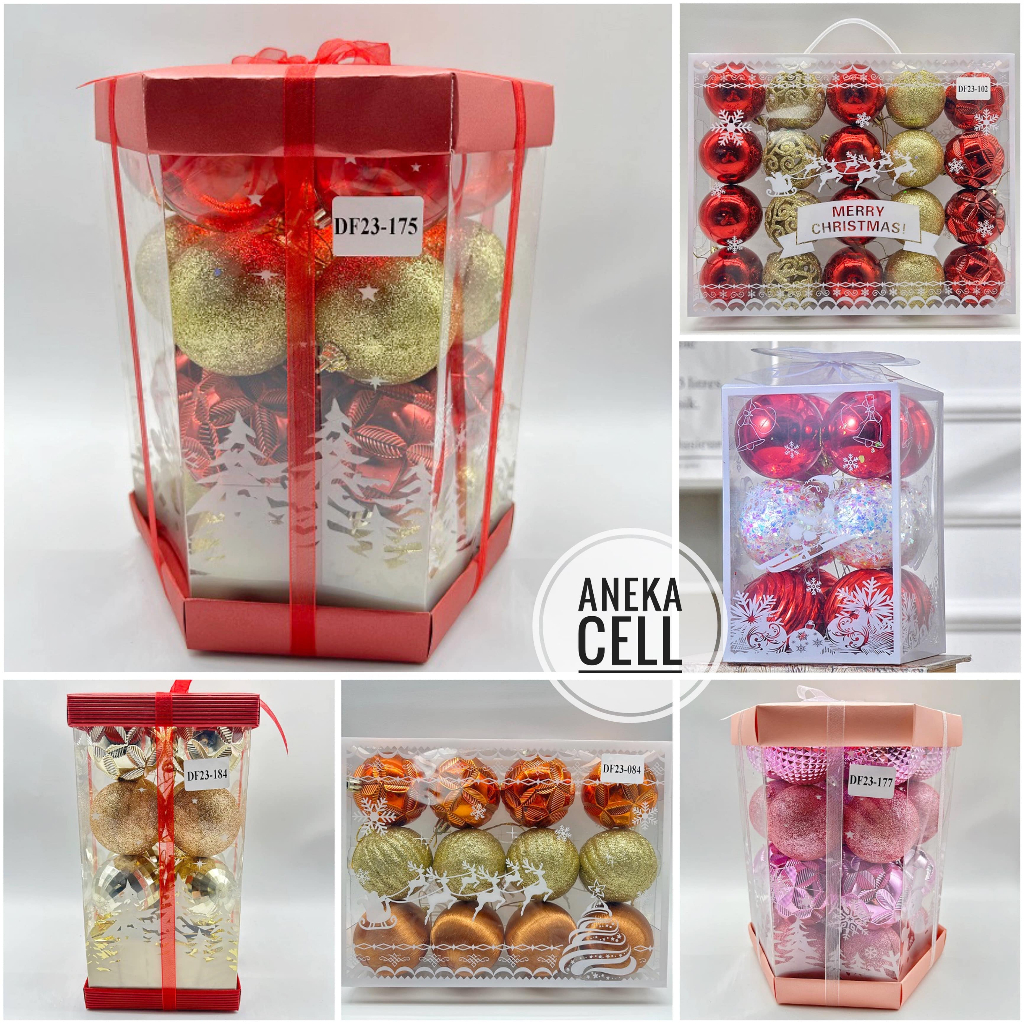 JollyStuff - [ PREMIUM ] 1SET AKSESORIS MIX BOX NATAL HIASAN GANTUNG POHON NATAL BESAR LONCENG 1 SET