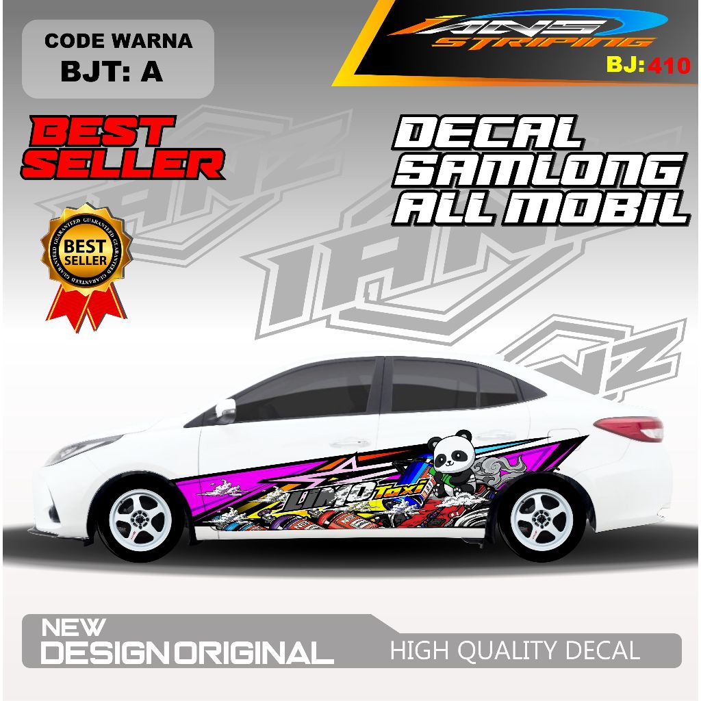 BJT 410 - STIKER DECAL THAILOOK UNTUK MOBIL SEDAN VIOS CIVIC