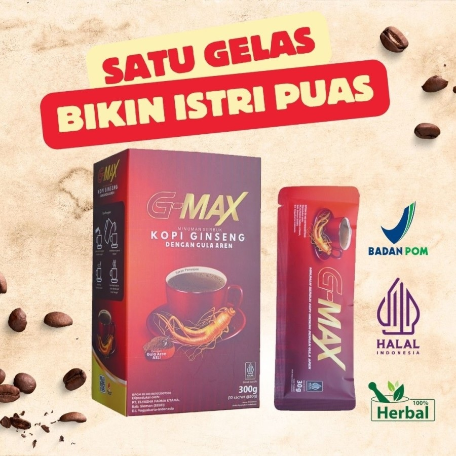 

G-Max Kopi Kuat Pria Tahan Lama Penambah Stamina Pria Original Dari Bahan Herbal Tanpa Efek Samping