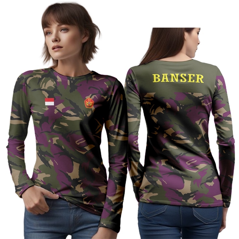kaos wanita baju banser / baju jersey banser lengan pendek bahan dryfit sublime bisa custom