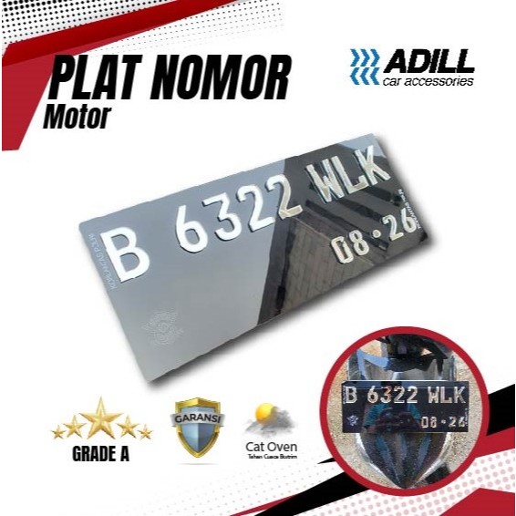Custom Plat Nomor Motor Akrilik Timbul Crome