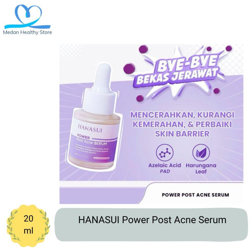 HANASUI Power Post Acne Serum 20 ml - Serum Menyamarkan dan Mencerahkan Noda Bekas Jerawat