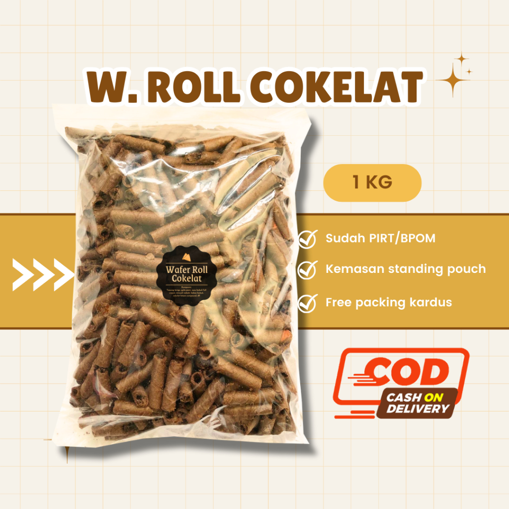 

[DELISH SNACKS] Wafer Roll Cokelat (Grosir) 250gr 500gr 1 KG / Snack Cemilan Camilan Grosiran Kiloan