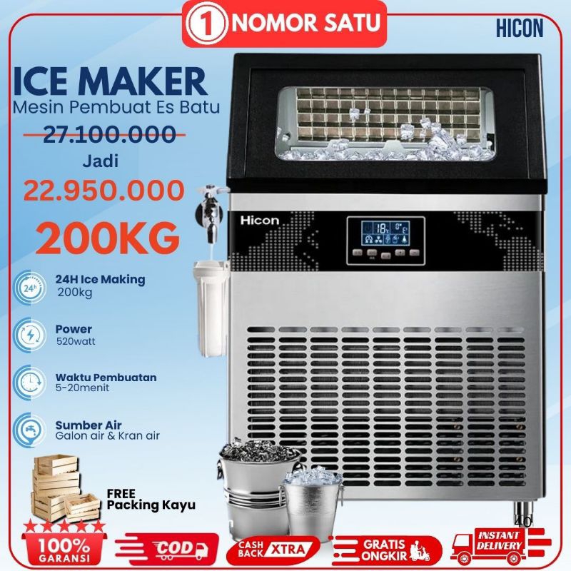 Mesin Pembuat Es Batu 150-200kg/hari Kristal Ice Cube Maker Machine