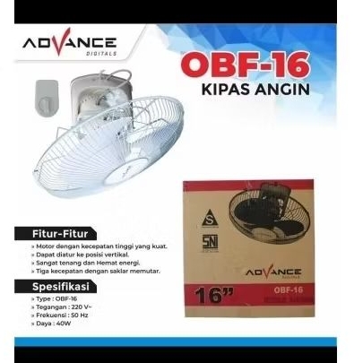 ORBIT FAN KIPAS ANGIN PLAFON TEMPEL ATAP ADVANCE OBF16 OBF-16 OBF 16 GARANSI RESMI