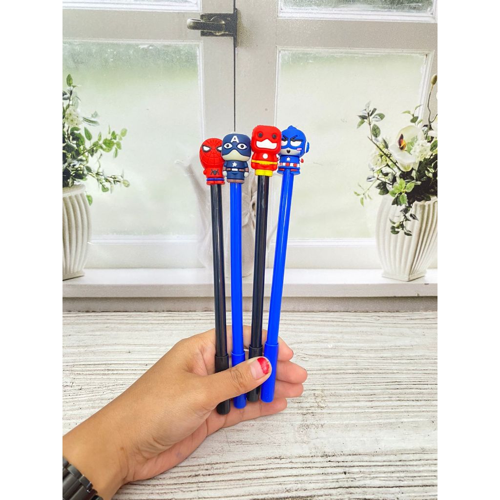 

PULPEN GEL BULAT AVENGERS pena lucu tinta hitam bisa COD pen imut keren pulpen unik atk kebutuhan anak sekolah termurah import