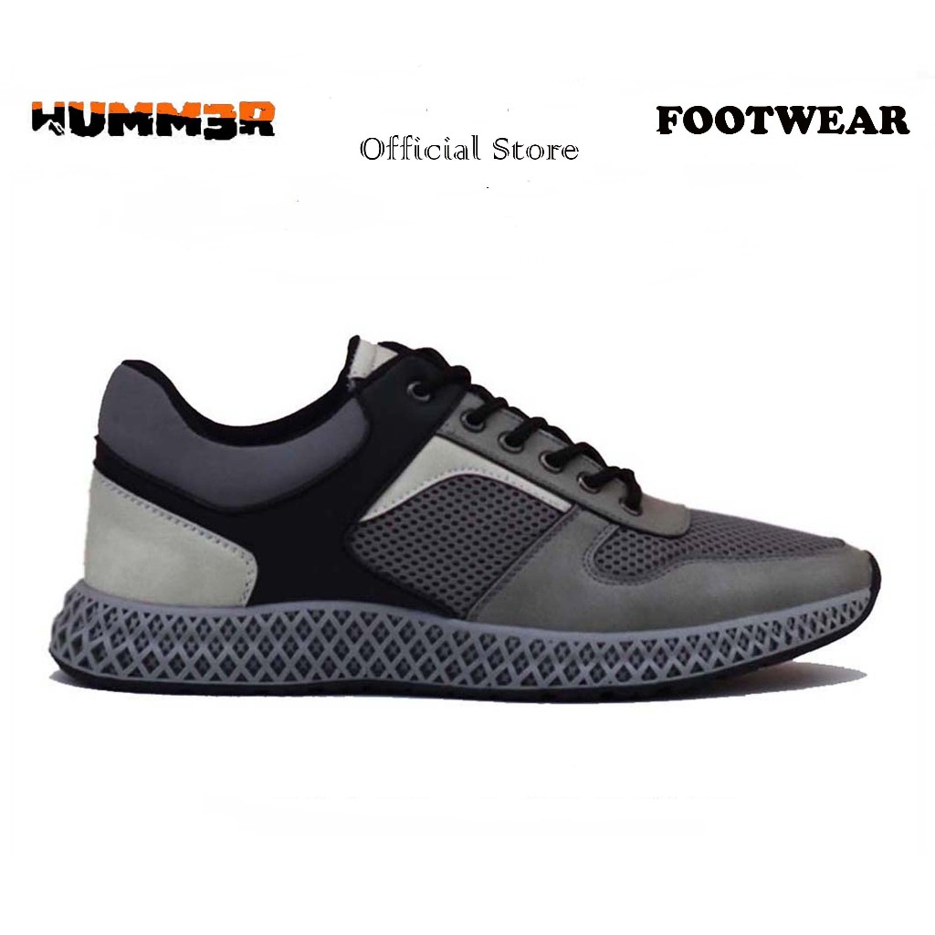 Humm3r Runfield Grey Ivory - Sepatu Sneakers Pria Jumbo