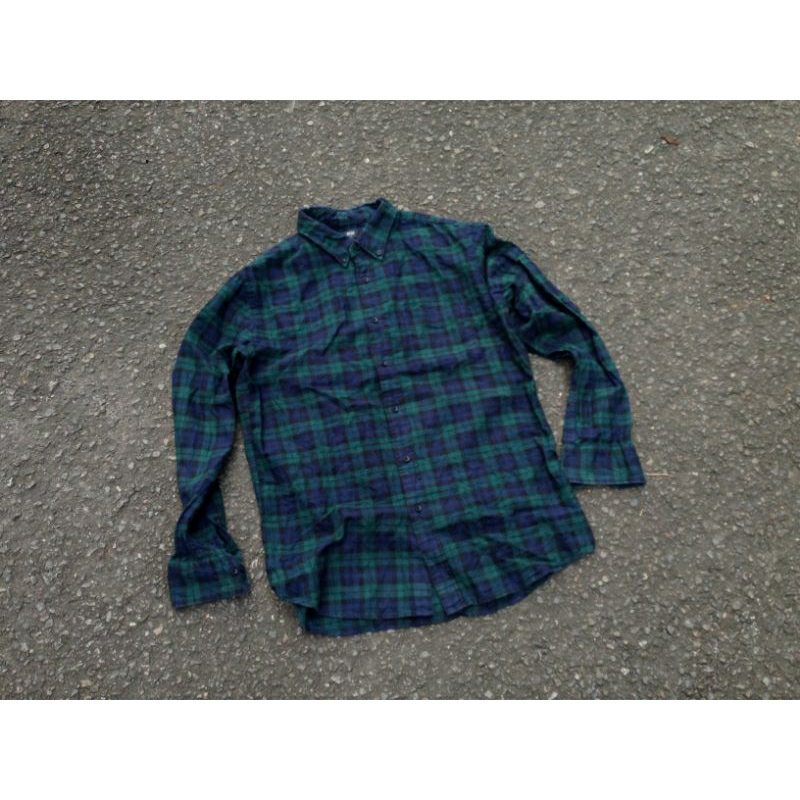 UNIQLO DARKGREEN/BLACK/DARKBLUE FLANNEL SHIRT