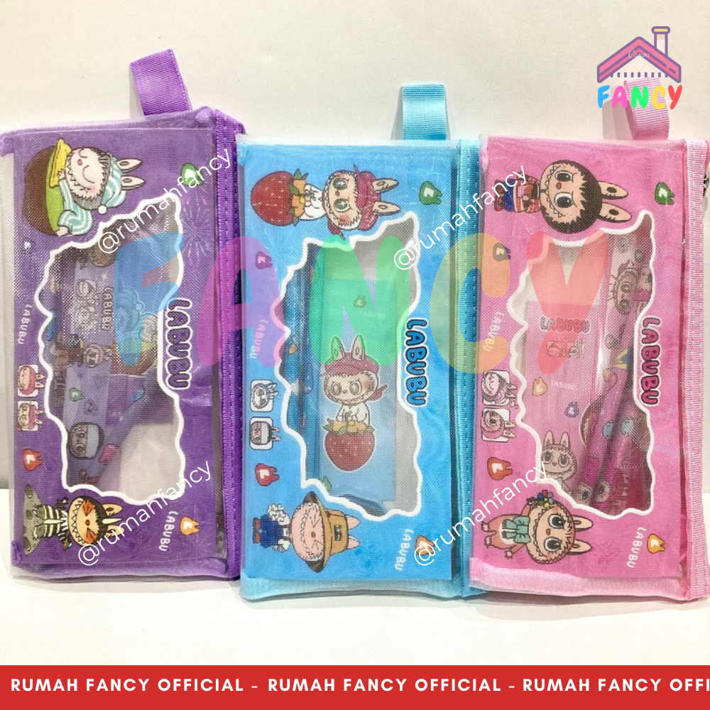 

Paket Alat Tulis/ Study Set Fancy Mika 8017 RESLETING JARING LABUBU Set Penggaris Rautan Penghapus Notes Packing Box Mika