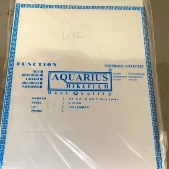 

Terbaru PLASTIK MIKA BENING JILID AQUARIUS F4A4 1 12MM MIKA FILM