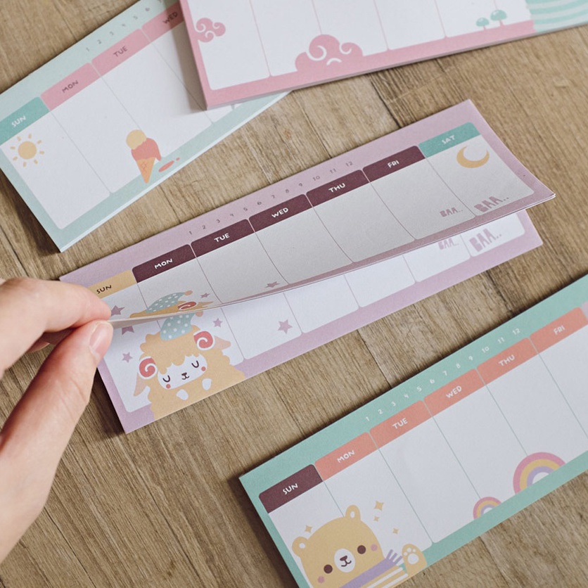 

FG2 Panmomo Fluffy Animal Weekly Plan Memopad Catatan Tempel Kes Memo