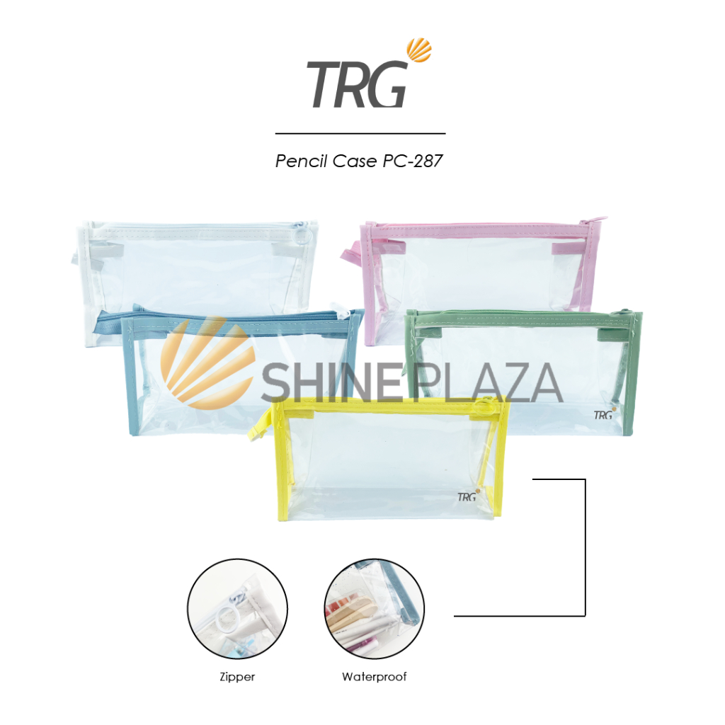 

TRG Plastic Pouch PVC Zipper Pencil Case PC-287 - Tempat Kotak Pensil Tahan Air Alat Tulis Transparan TRG