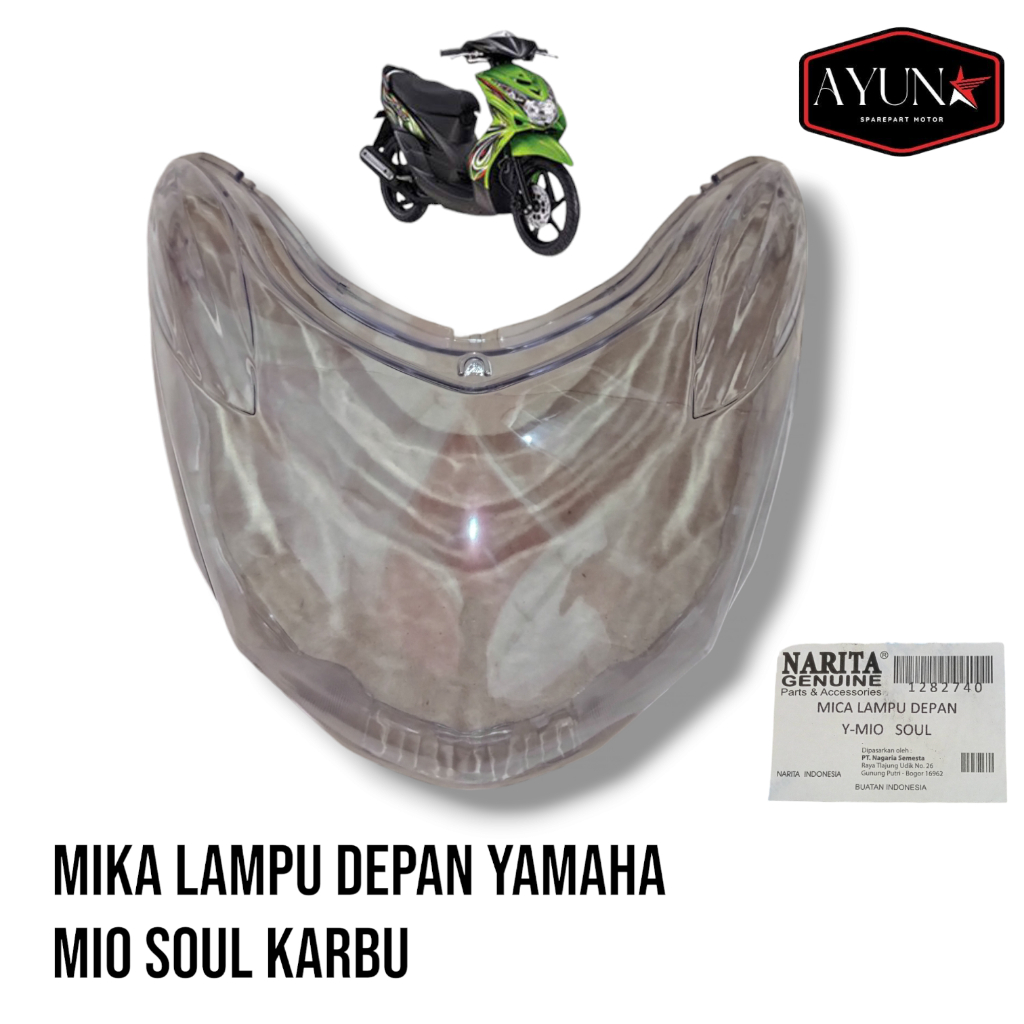 Mika depan mio soul karbu mika lampu depan mio soul merk narita mika kaca lampu depan mio soul karbu