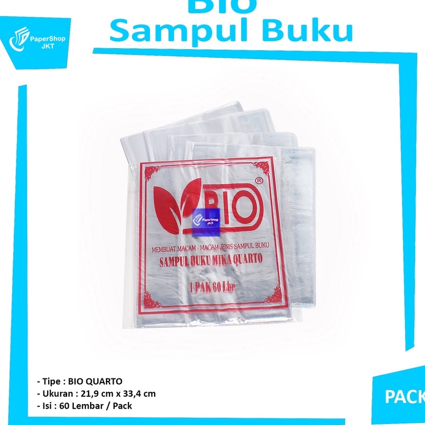 

Terlaris BIO Sampul Buku Plastik Mika Ukuran Kwarto PACK