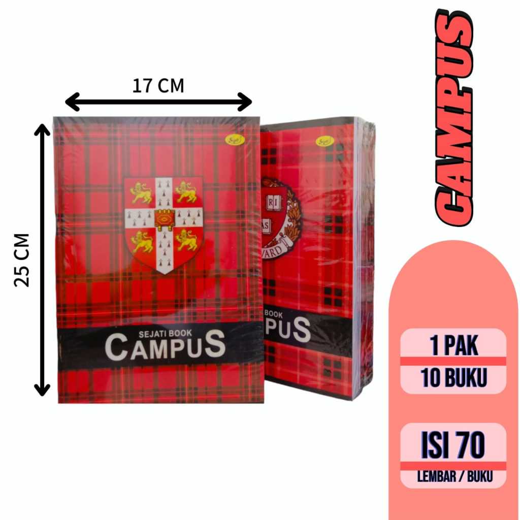 

{1 Pak}Buku Tulis Panjang CAMPUS 70 Lembar Buku Tulis Boxy SEJATI - 1 Pak Isi 10 Pcs