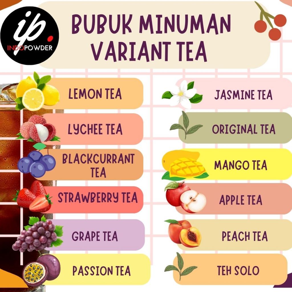 

Bubuk ES TEH ANEKA RASA 1Kg - Bubuk TEH RASA BUAH 1Kg - TEA Powder 1Kg - Serbuk ES TEH