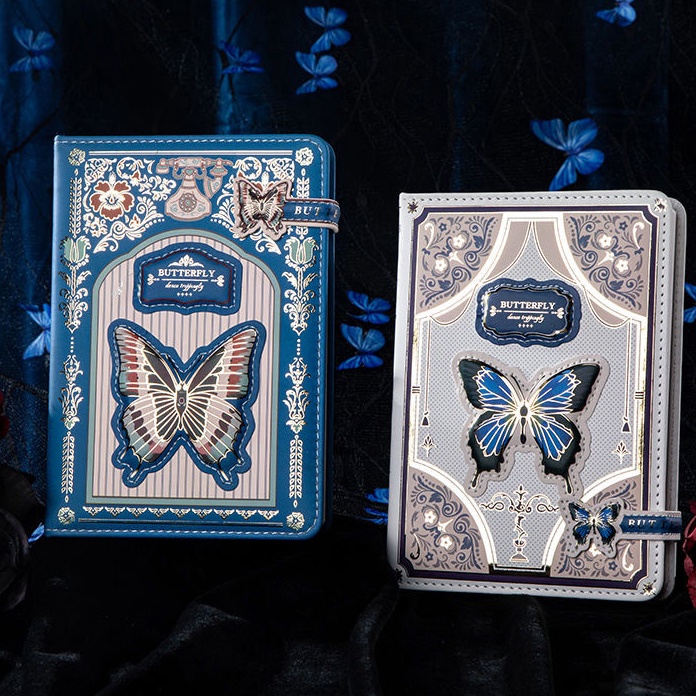 

KF7 Magnetic Notebook Butter Fly Buku Diary PU Leather Buku Tulis 796