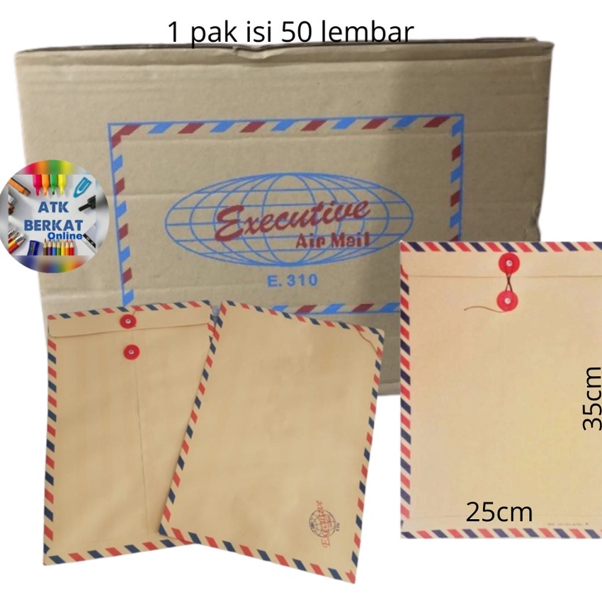 

Wah 5 pcs Amplop Coklat Folio Tali 31 airmail