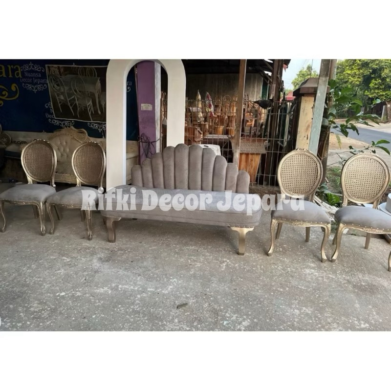 kursi pelaminan / sofa pelaminan kipas & rotan / kursi pelaminan kipas & rotan / kursi pelaminan ter