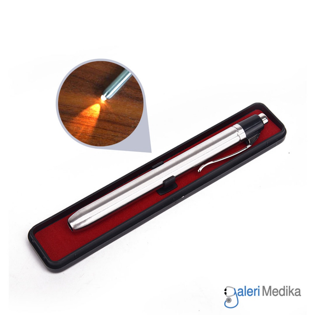 Senter Medis Penlht LED Stainless Serenity Lampu Kuning / Senter Pena Lampu Kuning / penlht