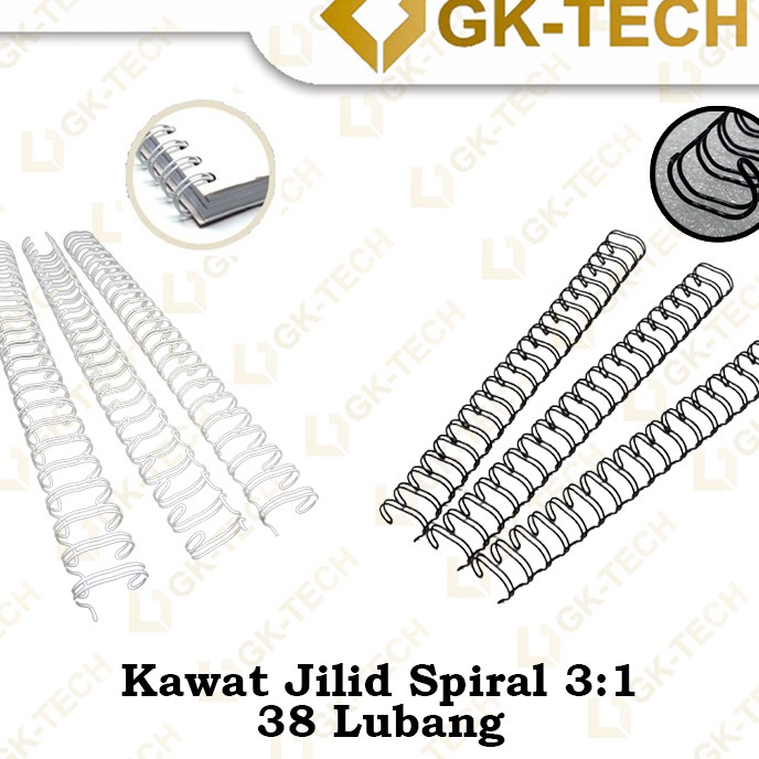 

Potongan Ring Kawat Spiral Kawat Jilid Spiral 31 38 Lubang Warna HitamPutih