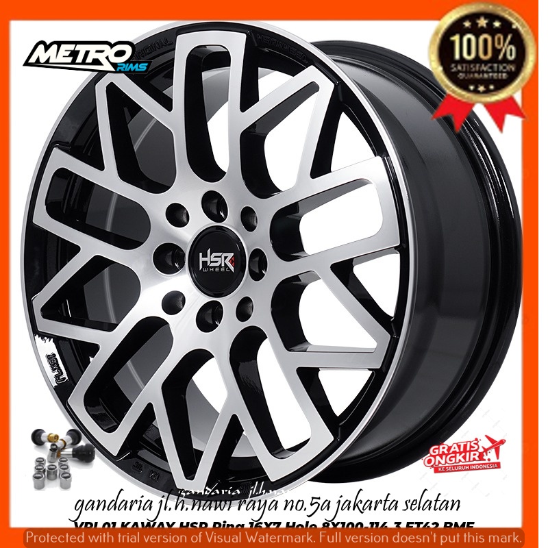 VELG PELEK RACING HSR R16 RING 16 UNTUK MOBIL AVANZA XENIA BRIO JAZZ VIOS CITY DLL-JAKARTA SELATAN