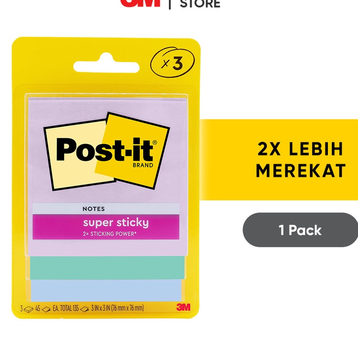 

HJ6 3M Post it Sticky Notes 3 76x76mm 3321
