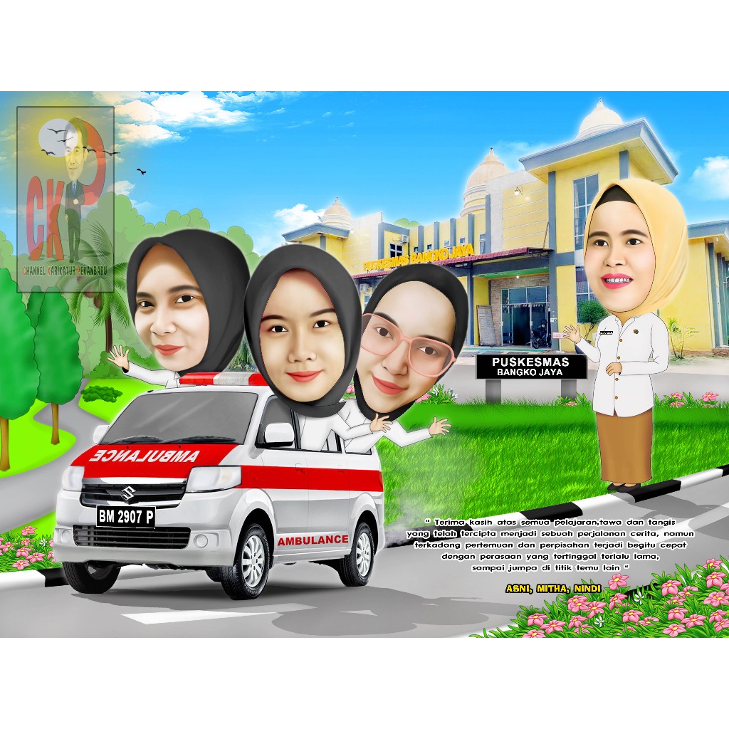(SOFTFILE KARIKATUR) Karikatur Konsep random untuk kenang kenangan, seperti konsep Wisuda, Ulang tah