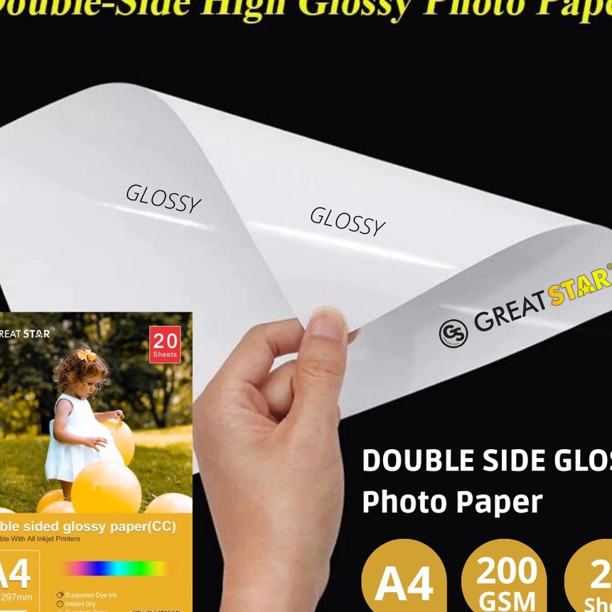 

Sale DOUBLE SIDE GLOSYPHOTO PAPER A42lembar wateroff