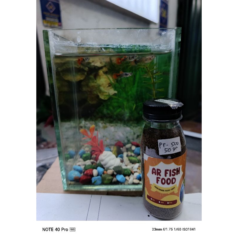 pelet ikan kecil cupang guppy dll(repack pf500)