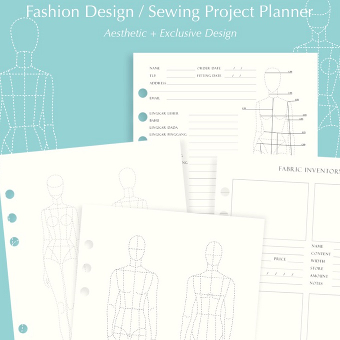 

FG2 DEAR LILY SEWING PLANNER A5 B5 A4 Isi Kes Binder Buku Sketsa Fashion Binder Fashion Desn Sewing Project Planner Rancangan Busana Nota Jahit A5 6 2 lubang Buku Model Sketsa Busana Buku Jahit