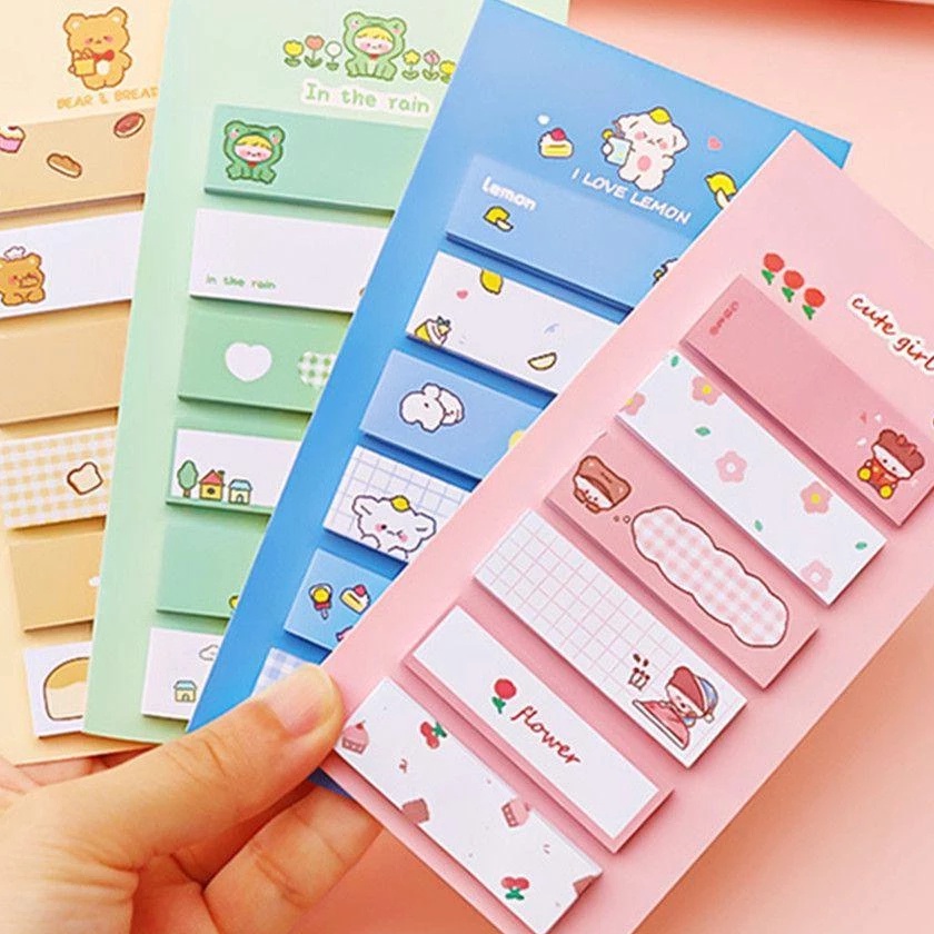

KF7 1SET Pembatas Buku Sticky Notes Motif Lucu 12 Lembar Cute Alat Sekolah Bookmark
