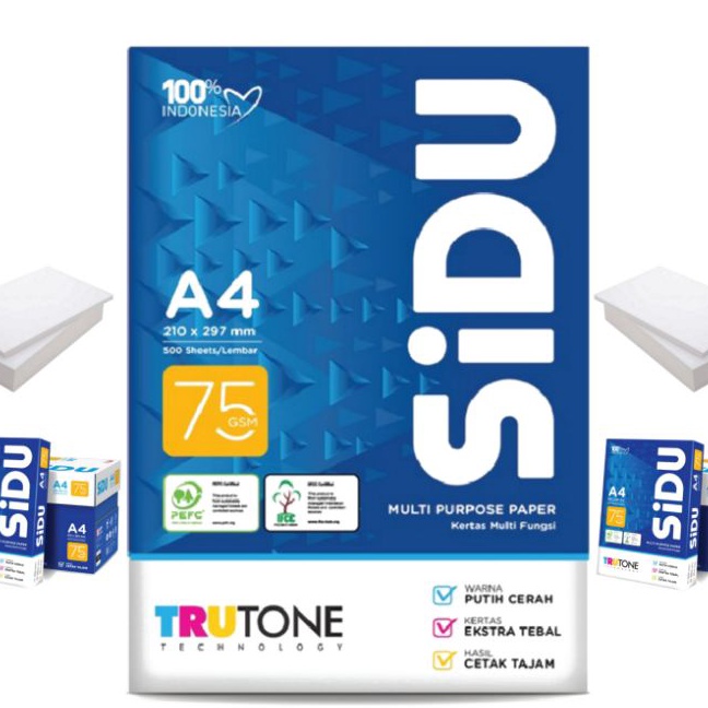 

KI3 Kes HVS A4 75 Gram SIDU Sinar Dunia 3 Lembar