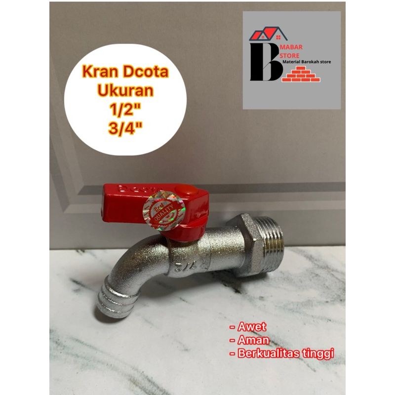 Kran air kran 3/4" kran besi awet kran tembok kran d'cota Dcota Kran Air Tembok / Taman DCL 3/4"