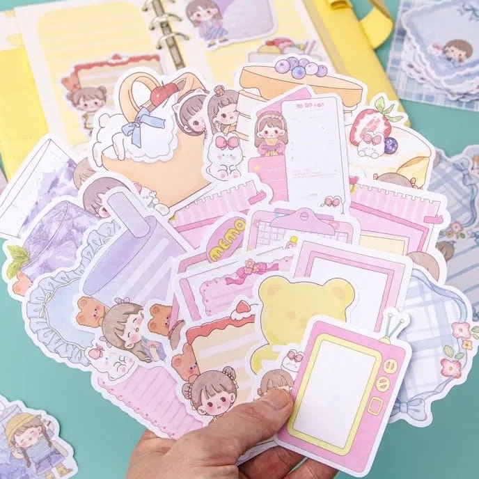 

HJ6 1 lembar Sticky note karakter memo pad notes kecil memo kawaii stationary DIY DIary