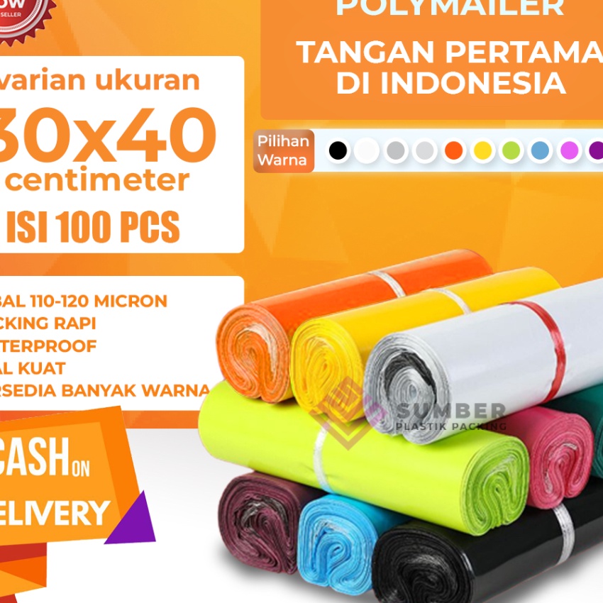 

berkualitas 3X4 Plastik Polymailer isi 1Pcs Plastik Packing BajuGamisKaos Plastik Polymailer Hitam