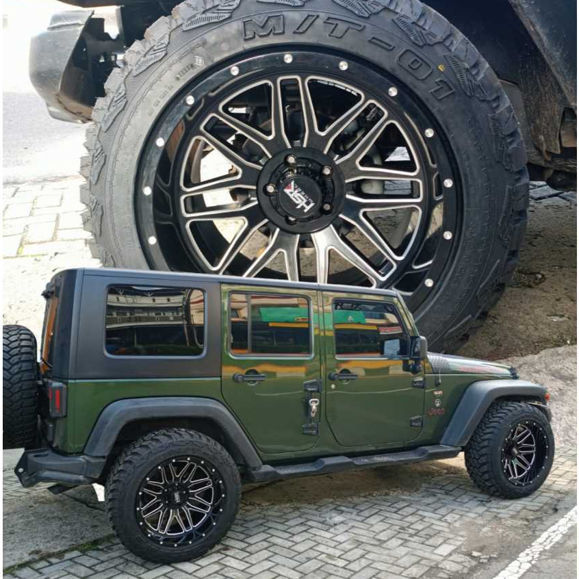 Promo paketan velg ban mobil jeep rubicon wrangler ring 20 lebar 12 hsr original forged