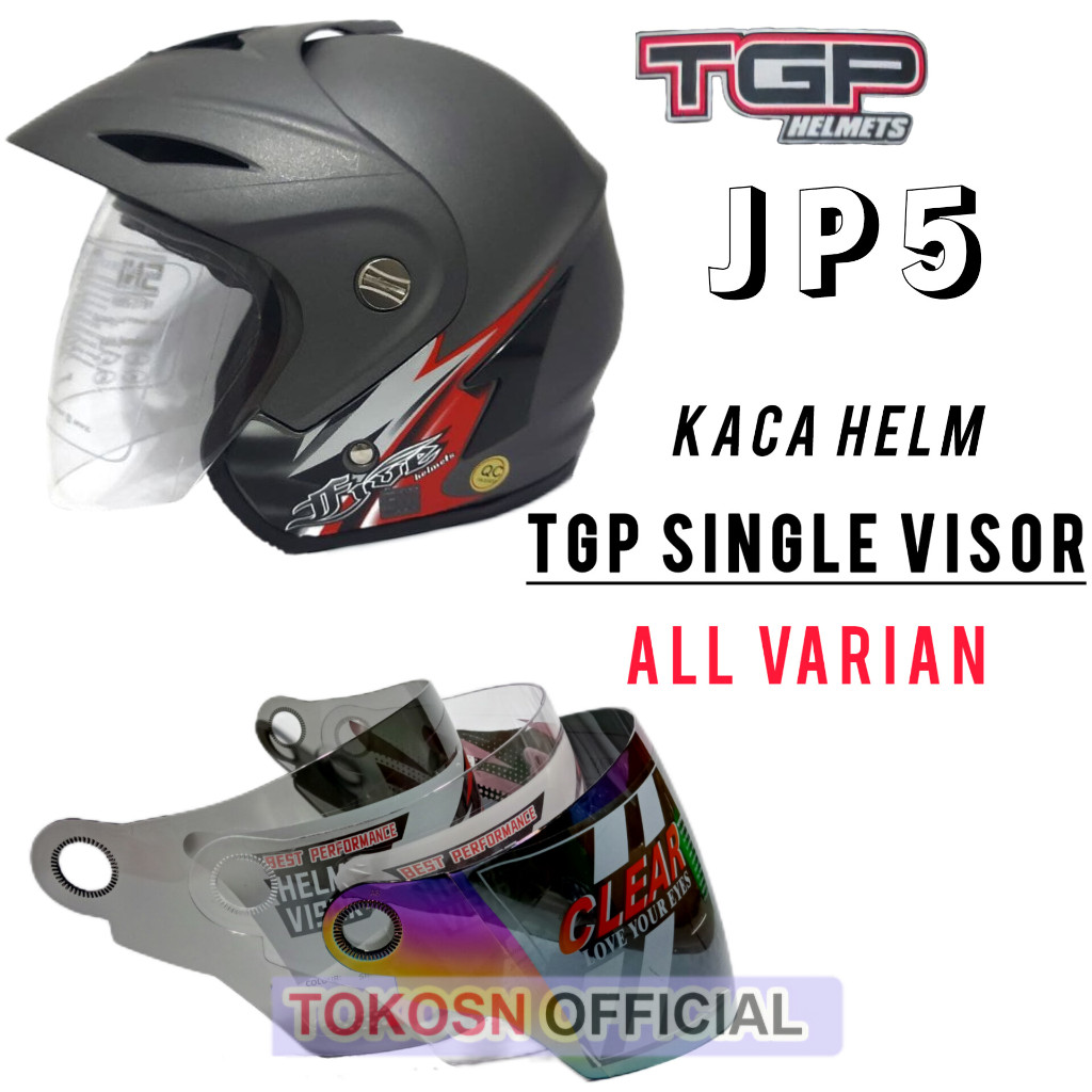 Kaca helm TGP SINGLE VISOR visor helmet tgp SATU KACA bening pelangi hitam