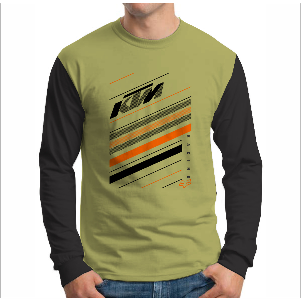 Baju Kaos Pria Raglan Ktm Racing Team Motogp Lengan Panjang
