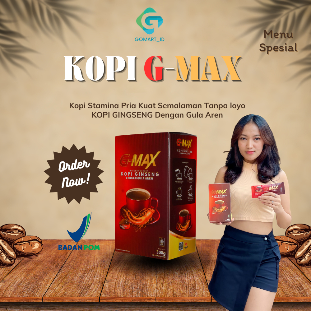 

Kopi Stamina Pria Original BPOM - G-MAX Coffee Minuman Kopi Kuat Pria Tahan Lama