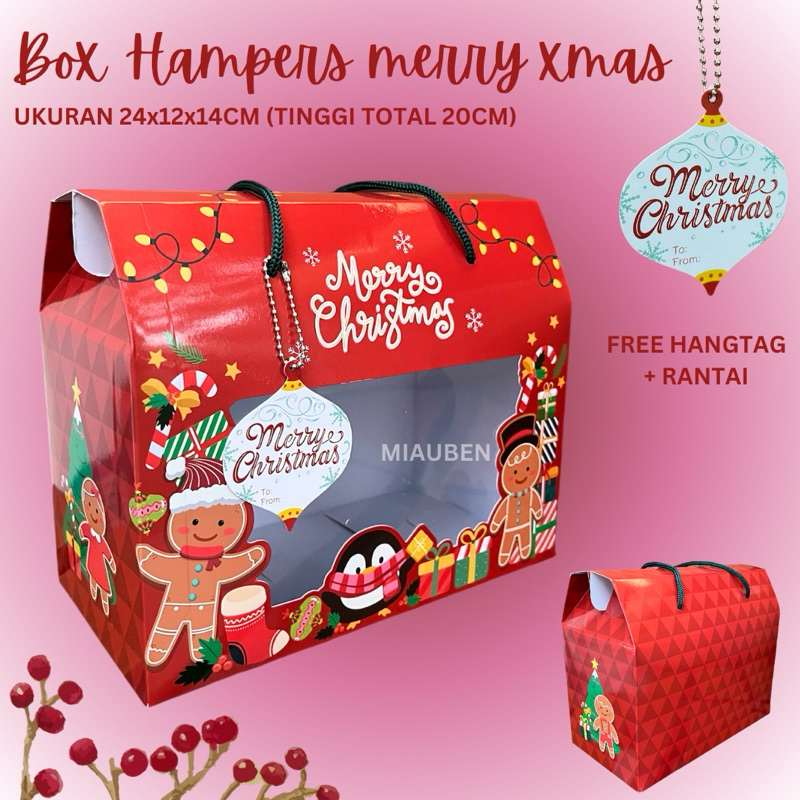 

Box hampers 24cm natal isi 4-6 toples persegi 250gr