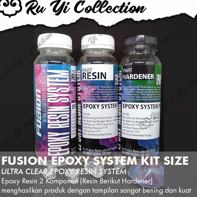 Epoxy Epoxi Resin FUSION Bening 75 Gram