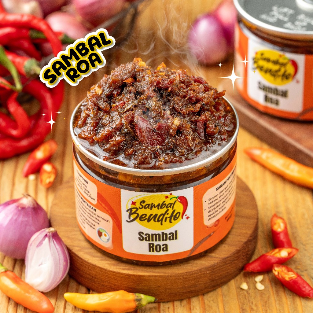 

BENDITO Sambal Roa Asli Khas Manado Asap Halal Kawanua Judes Homemade 140 gr