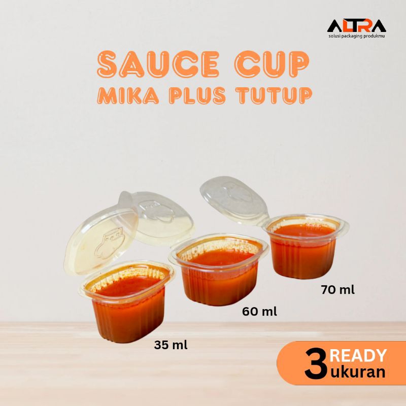 [ISI 50PCS] Cup Sambal Mika PET | Cup Puding I Cup Jelly Dengan Tutup Rapat Tebal Murah SSY