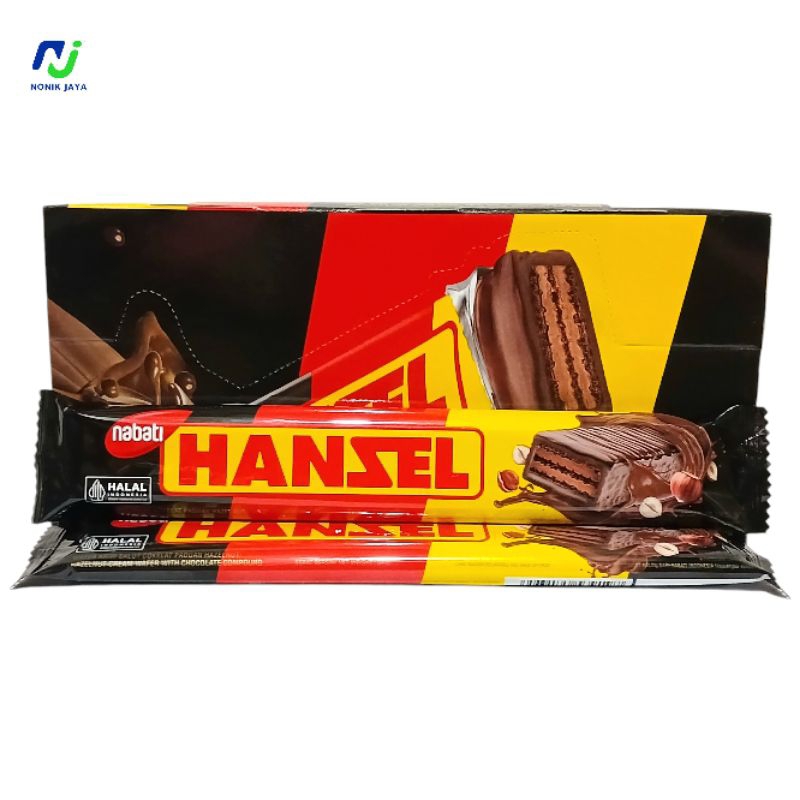 

Nabati Hanzel Cokelat Box Isi 12 Pcs@24g(Wafer Krim Salut Cokelat Paduan Hazelnut)