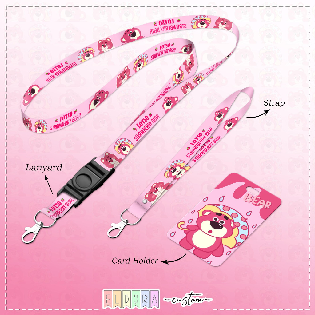 

[LANYARD] Strap id card holder Lotso set gantungan kunci - tali hp - tempat kartu - name tag