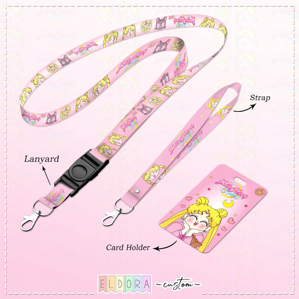 

[LANYARD] Strap id card holder Sailormoon set gantungan kunci - tali hp - tempat kartu - name tag